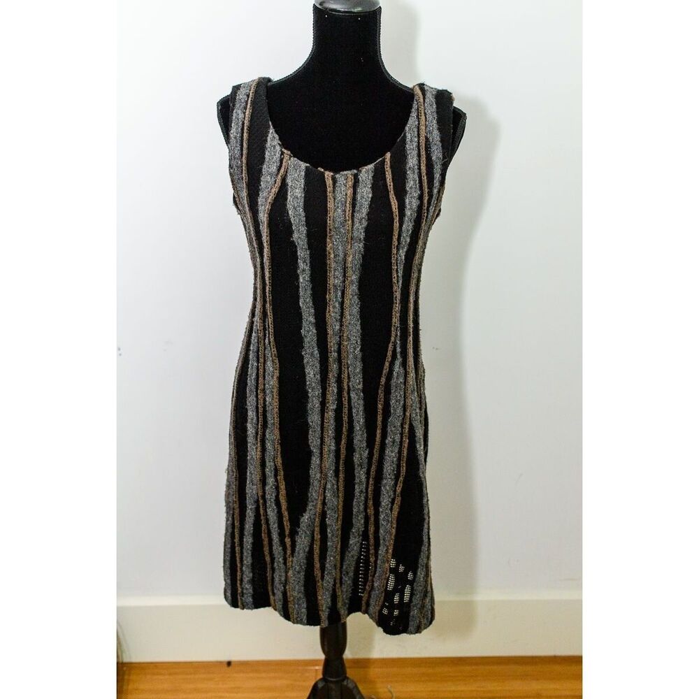 Elsewhere Womens Medium Sleeveless Striped Wool Blend Dress event going out